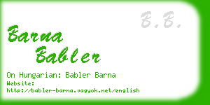 barna babler business card